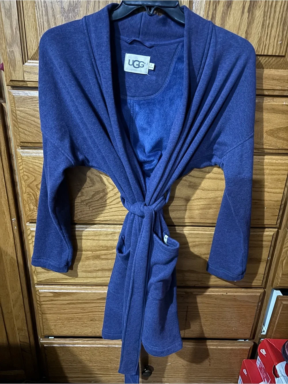 UGG Women's Deep Navy Wrap Robe with Pockets
